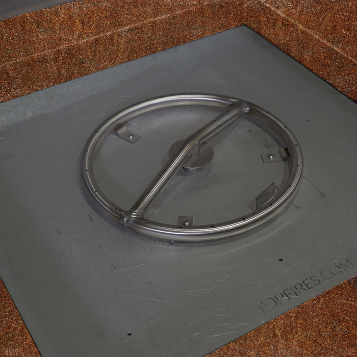 Starfire Designs Metal Gravity 45" Square Corten Steel Gas Fire Pit with Propane Tank Access Door Starfire Designs