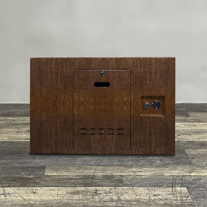 Starfire Designs Metal Gravity 45" Square Corten Steel Gas Fire Pit with Propane Tank Access Door Starfire Designs
