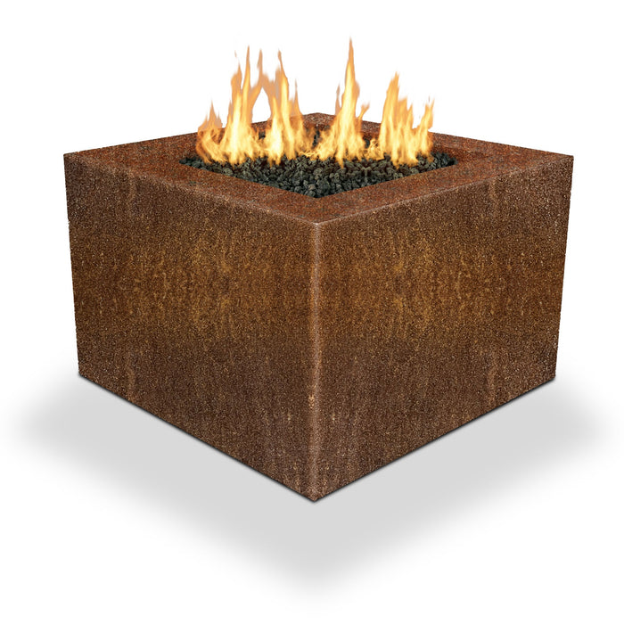 Starfire Designs Metal Gravity 45" Square Corten Steel Gas Fire Pit with Propane Tank Access Door Starfire Designs