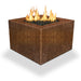 Starfire Designs Metal Gravity 45" Square Corten Steel Gas Fire Pit with Propane Tank Access Door Starfire Designs