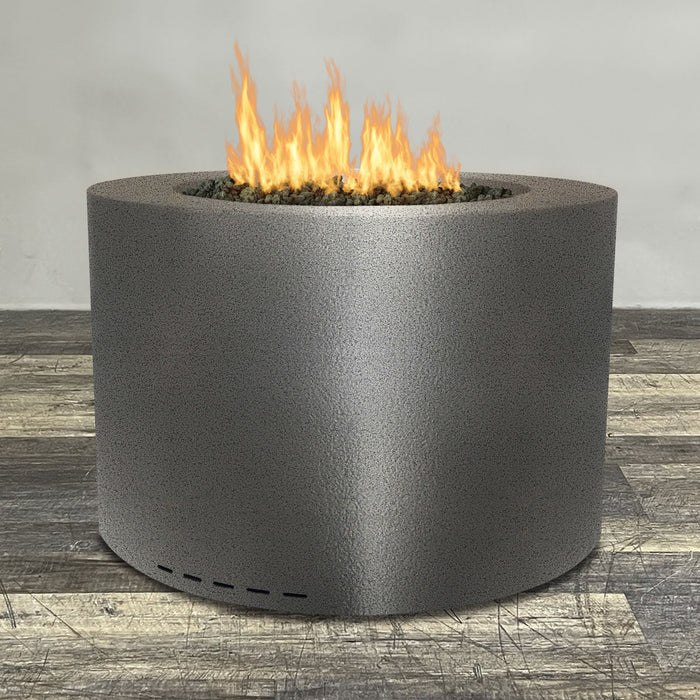 Starfire Designs Gravity Round Powder Coated Steel Gas Fire Pit with Propane Tank Access Door Starfire Designs