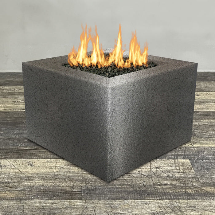 Starfire Designs Gravity Square Powder Coated Steel Gas Fire Pit with Propane Tank Access Door Starfire Designs