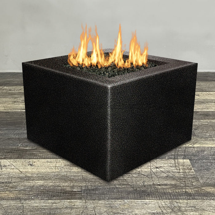Starfire Designs Gravity Square Powder Coated Steel Gas Fire Pit with Propane Tank Access Door Starfire Designs