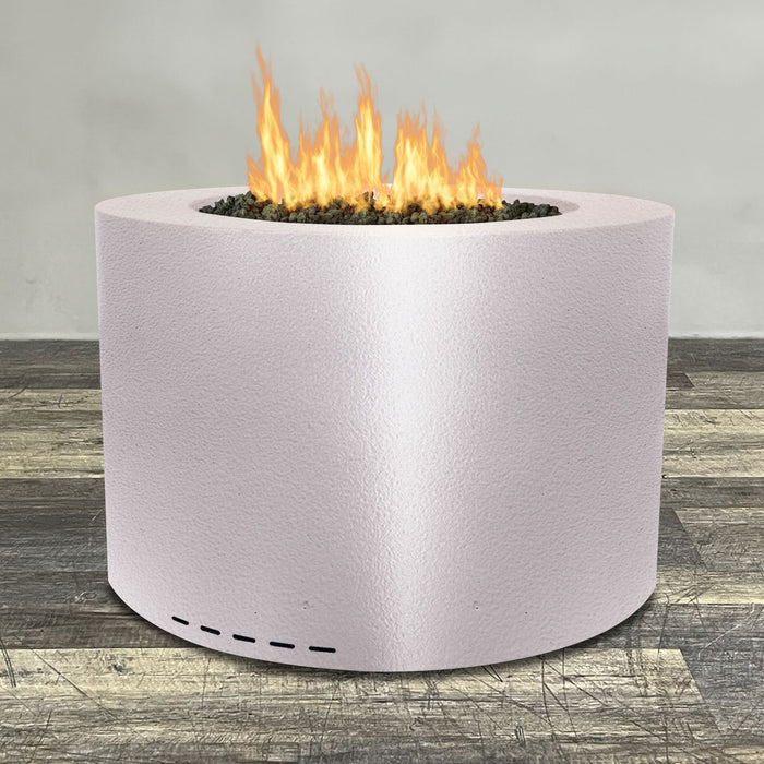 Starfire Designs Gravity Round Powder Coated Steel Gas Fire Pit with Propane Tank Access Door Starfire Designs
