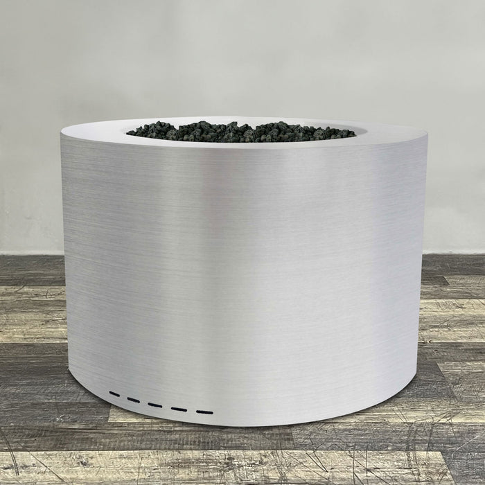 Starfire Designs Metal Gravity 45" Round Stainless Steel Gas Fire Pit with Propane Tank Access Door Starfire Designs