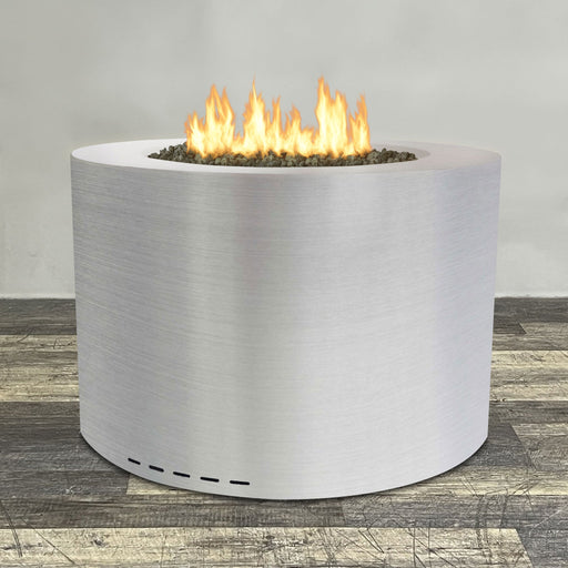 Starfire Designs Metal Gravity 45" Round Stainless Steel Gas Fire Pit with Propane Tank Access Door Starfire Designs