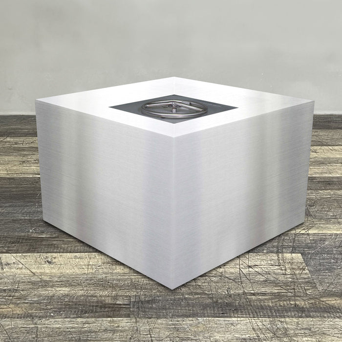 Starfire Designs Metal Gravity 45" Square Stainless Steel Gas Fire Pit with Propane Tank Access Door Starfire Designs