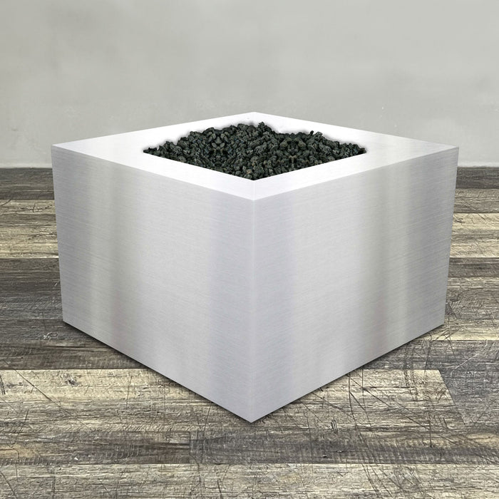 Starfire Designs Metal Gravity 45" Square Stainless Steel Gas Fire Pit with Propane Tank Access Door Starfire Designs