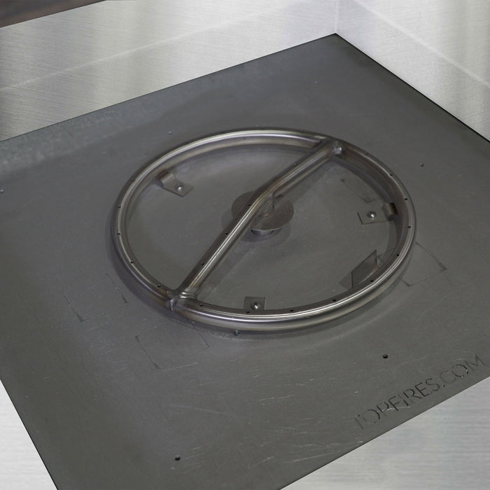 Starfire Designs Metal Gravity 45" Square Stainless Steel Gas Fire Pit with Propane Tank Access Door Starfire Designs