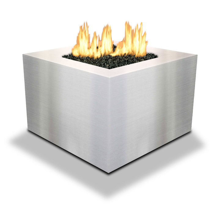 Starfire Designs Metal Gravity 45" Square Stainless Steel Gas Fire Pit with Propane Tank Access Door Starfire Designs