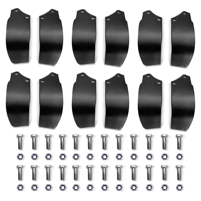 ( 1 Pack / 12 Pcs ) Blades for HRT Rotary Tiller (for SKU: 201115; 201 — angle view
