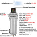 127 CFM Compressed Air Oil-Water Separator Precision Filter,0.01μm,Oil Content 0.01ppm, With Auto Drain, Pressure Gauge