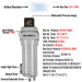 127 CFM Compressed Air Oil-Water Separator Precision Filter,0.01μm,Oil Content 0.001ppm, With Auto Drain, Pressure Gauge