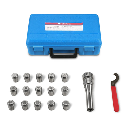 Set of 15 pcs Collets 1/16"-5/8" mm, with Holder ER25 R8 (INCH TYPE) f