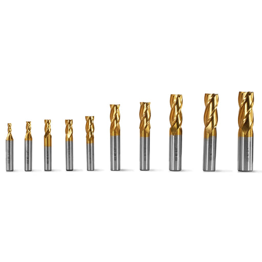 20PCS HSS END MILLS SET for SKU: 500200 — angle view