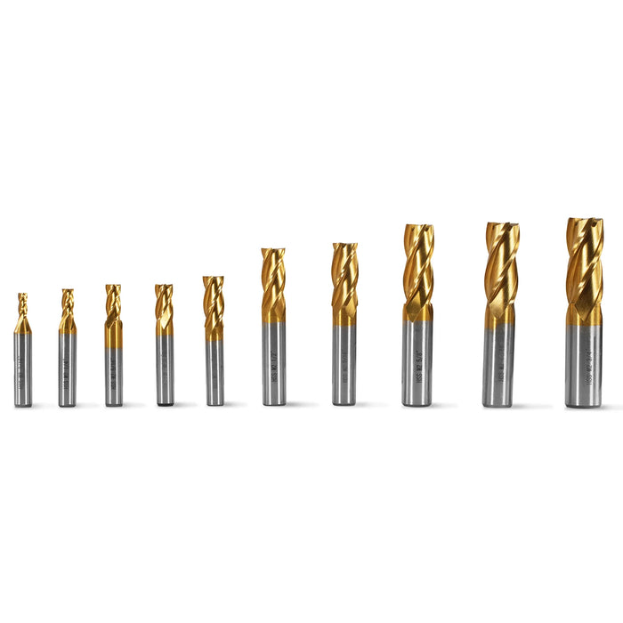 20PCS HSS END MILLS SET for SKU: 500200 — angle view