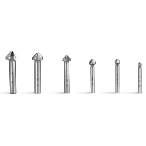 HSS Countersinks Set of 6 Pcs, 6,3 - 20,5 mm, 90° for SKU: 500200