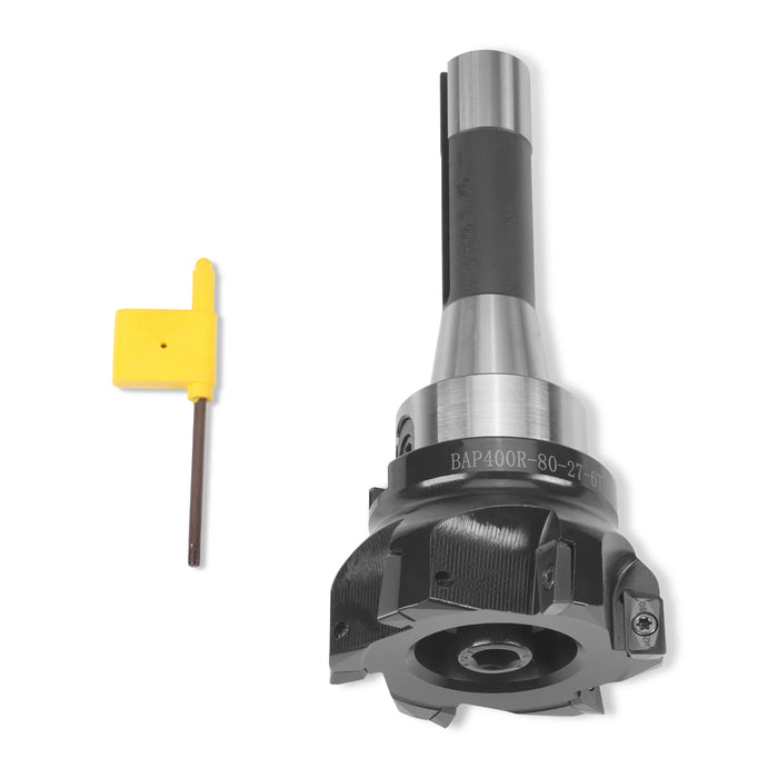 Face Cutting BAP 400R-80-27-6T with Blades+R8-FMB27 for SKU: 500204 — angle view