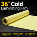 36" x 164 ft PVC Matte Cold Laminating Film, Yellow Release Paper, for SKU: 501014, 501015, 501016, 501017, 501018, 5010
