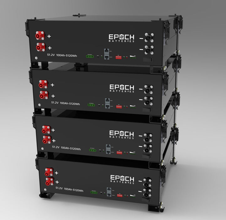 Epoch 48V 100Ah server rack battery — terminal close-up