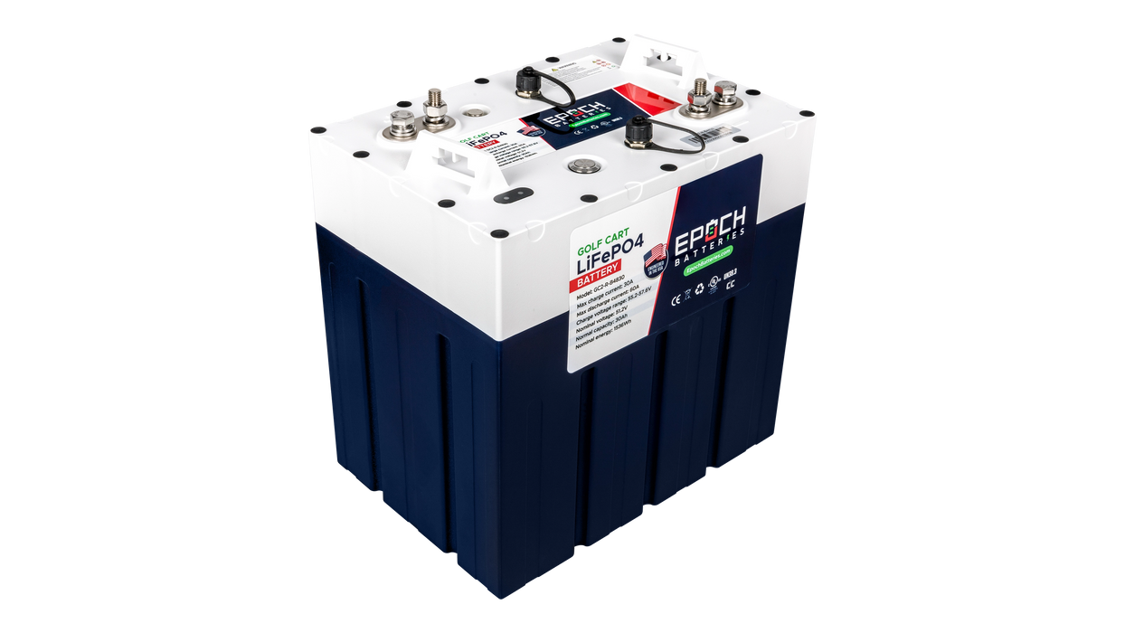 Epoch GC2 Series 48V 30Ah 1.54kWh LiFePO4 Battery, Group GC2 IP67 Lithium Battery for Boats, RVs, and Golf Carts - Urban Supply Inc