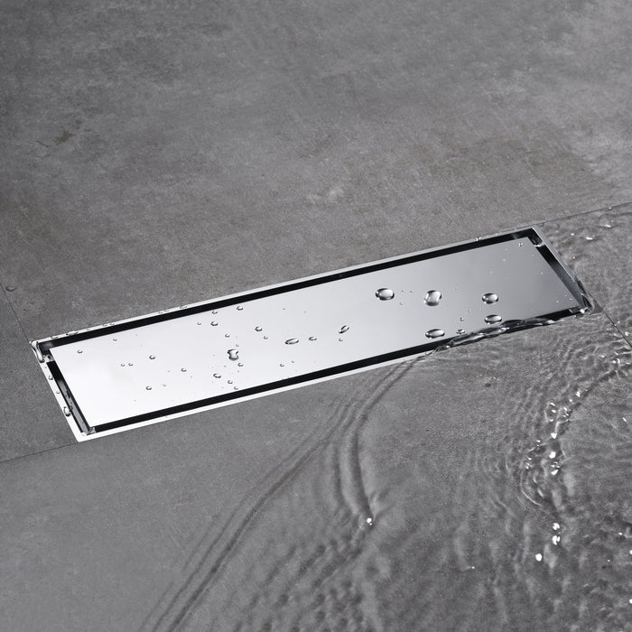 wonderland shower inc Chrome brass floor drain 11.8inch x 4.3 inch Shower Accessory - Detail View