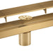 Brushed gold Linear shower drain stainless steel material 35.4 inch with grid cover with hair strainer and adjustment feet - side view