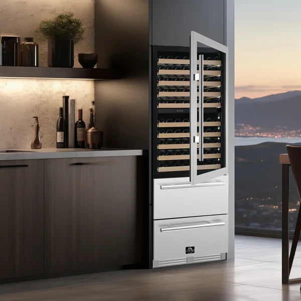 Forno Celano 30-Inch 21.3 Cu.ft Dual Zone Wine Cellar & Beverage Cooler (FWCDR6697-30S) FORNO