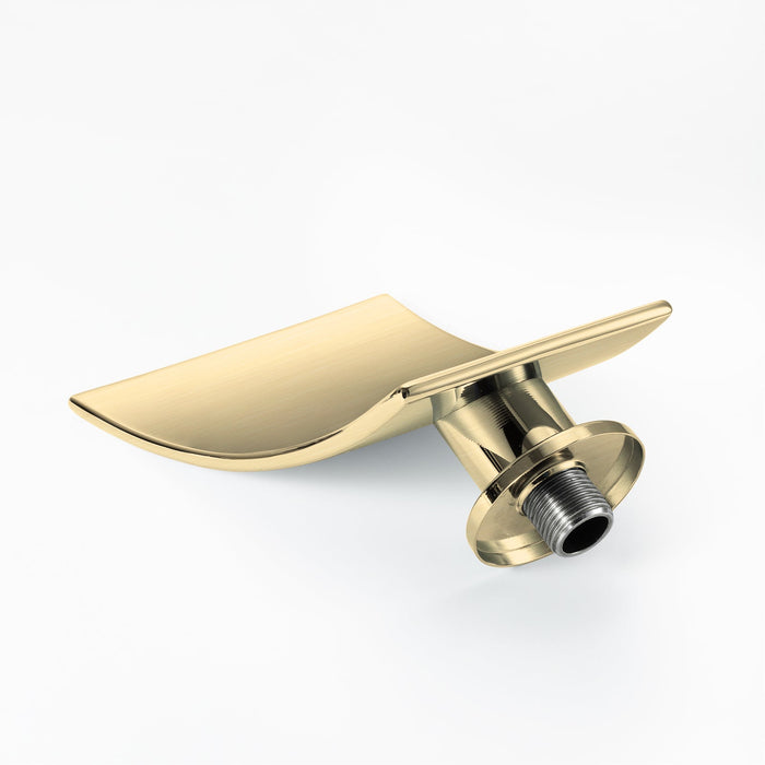 wonderland shower inc Waterfall Wall-mount pressure balance Bath Tub Filler Faucet Brushed Gold - Close-Up