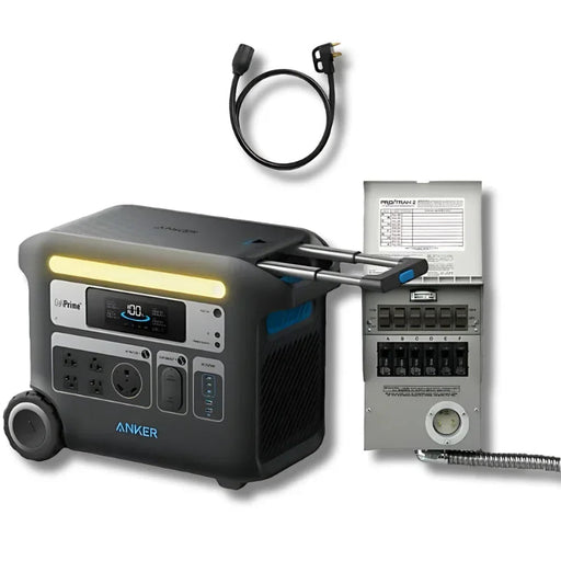 Green Vista Living Anker SOLIX F2600 2560Wh Portable Power Station + 30A Transfer Switch - Main Product Image