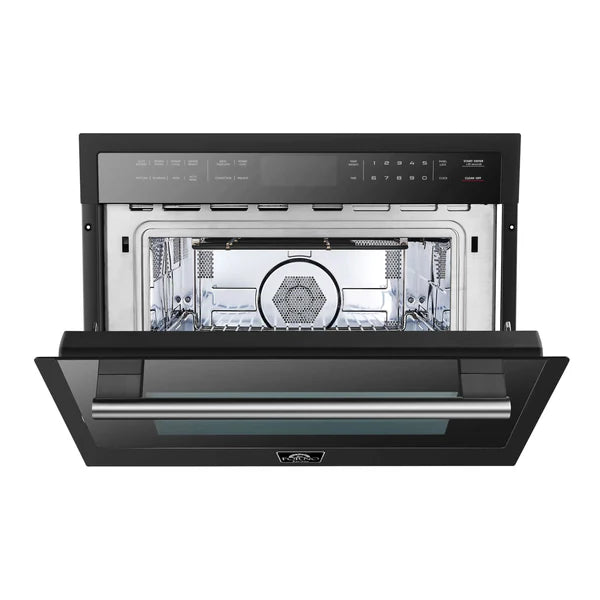 Forno Oliena Espresso 24-Inch 1.6 Cu.ft Compact Oven in Black with Brass Handle (FMWDR3093-24BLK) FORNO