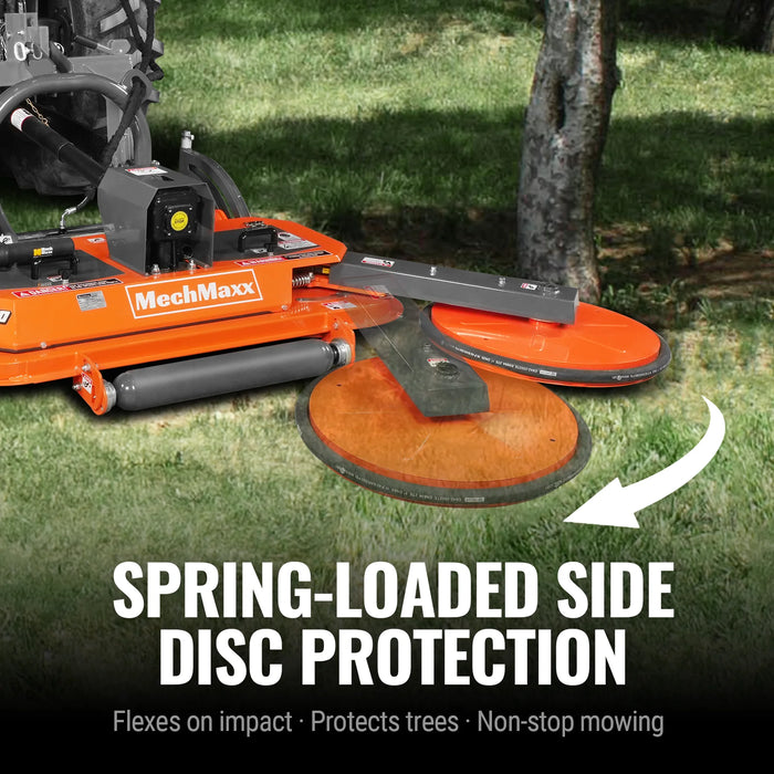 72 in Orchard Finish Mower,  3 Point Hitch Cat.1,  Hydraulic Offset, — dimensions diagram