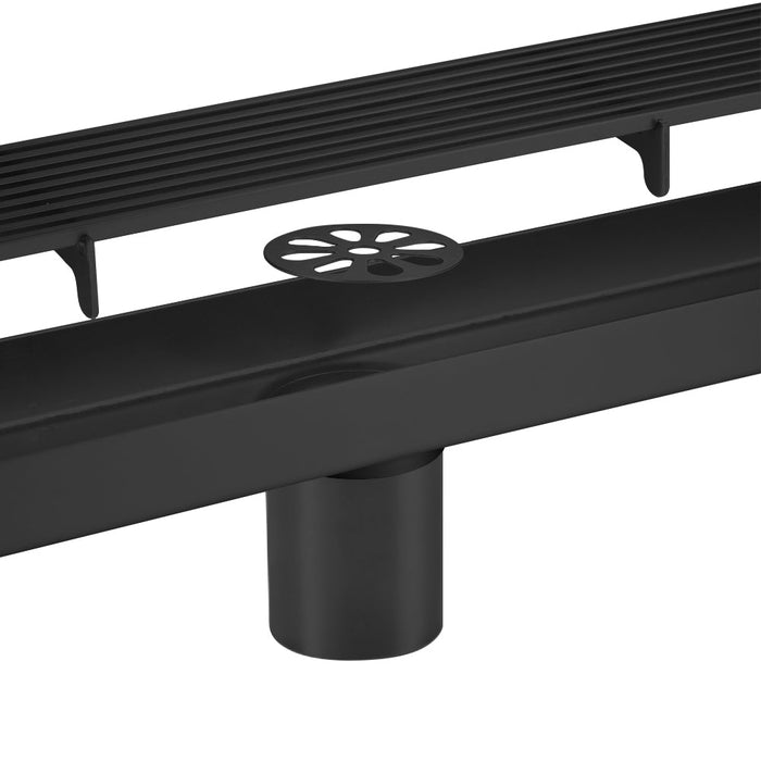 wonderland shower inc Matte Black Linear shower drain stainless steel material 24 inch or 35.4 inch with... - Detail View