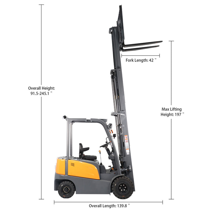 Xilin FB30R-197 4 wheel electric forklift operator platform detail