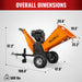 6 inch E-start ZONSEN 459cc 15hp Gasoline Engine Powered Drum Wood Chipper ,  P4206