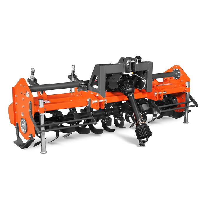 90 in Heavy Duty Rotary Tiller,  3 Point Hitch Cat.2,  Gear Drive,  PTO Shaft Included with Slip Clutch,  50-90 HP,  HRT90