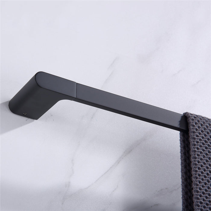 wonderland shower inc Luxurious 4-Piece Brass Matte Black Bathroom Hardware Set: Towel... Shower Accessory - Detail View