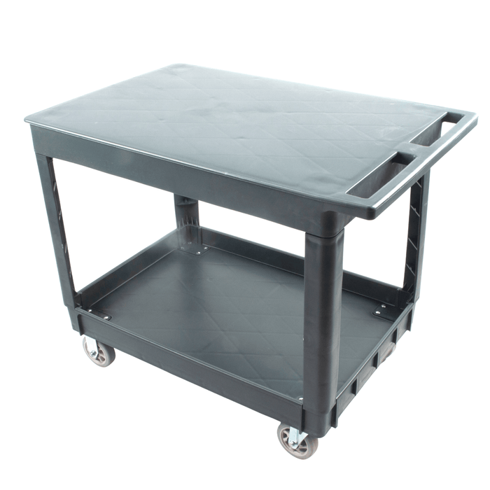SUNMAX SC2500DP — SC2500DP Heavy-Duty Utility Cart with Flat Top Shelf — 2-Tier Rolling Service Ca