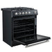 Forno Leonardo Espresso 30-Inch Gas Range in Black with Stainless Steel Handle (FFSGS1116-30BLK) FORNO