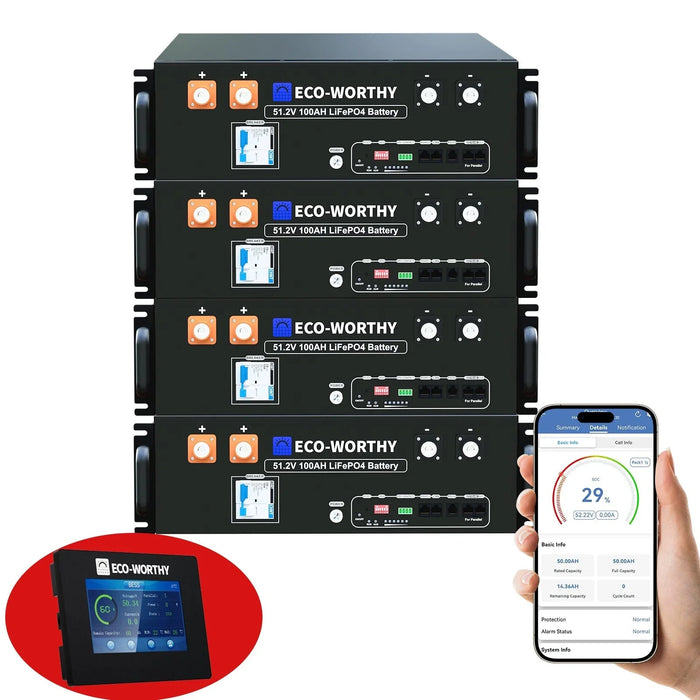 Green Vista Living ECO-WORTHY 48V 100Ah Server Rack Battery | 5.12kWh V3 Lithium Battery | UL1973 | UL9540A | CEC - View 12