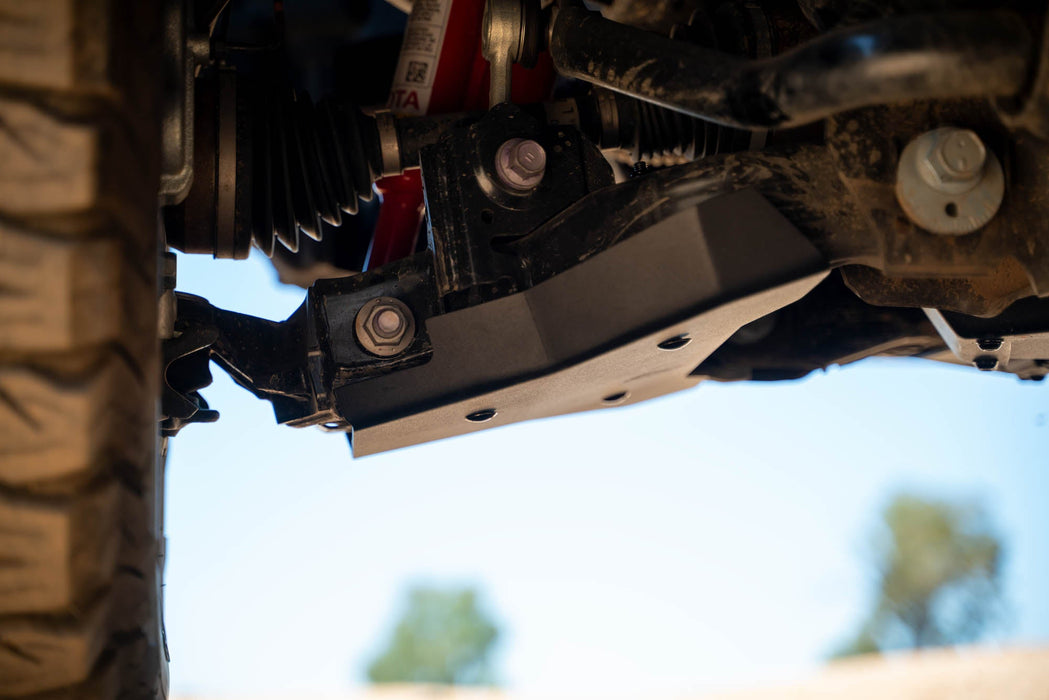DV8 Offroad 2024-2026 Toyota Tacoma A-Arm Skid Plates – installed on vehicle, image 8 of 20