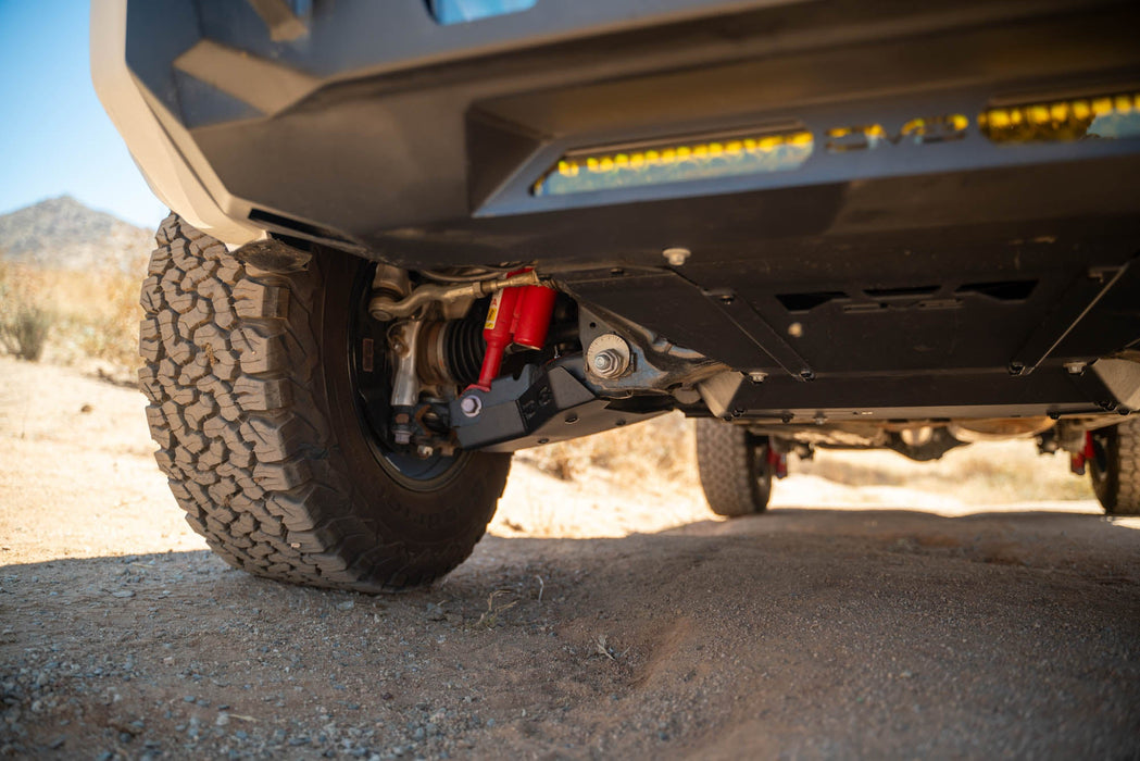 DV8 Offroad 2024-2026 Toyota Tacoma A-Arm Skid Plates – installed on vehicle, image 17 of 20
