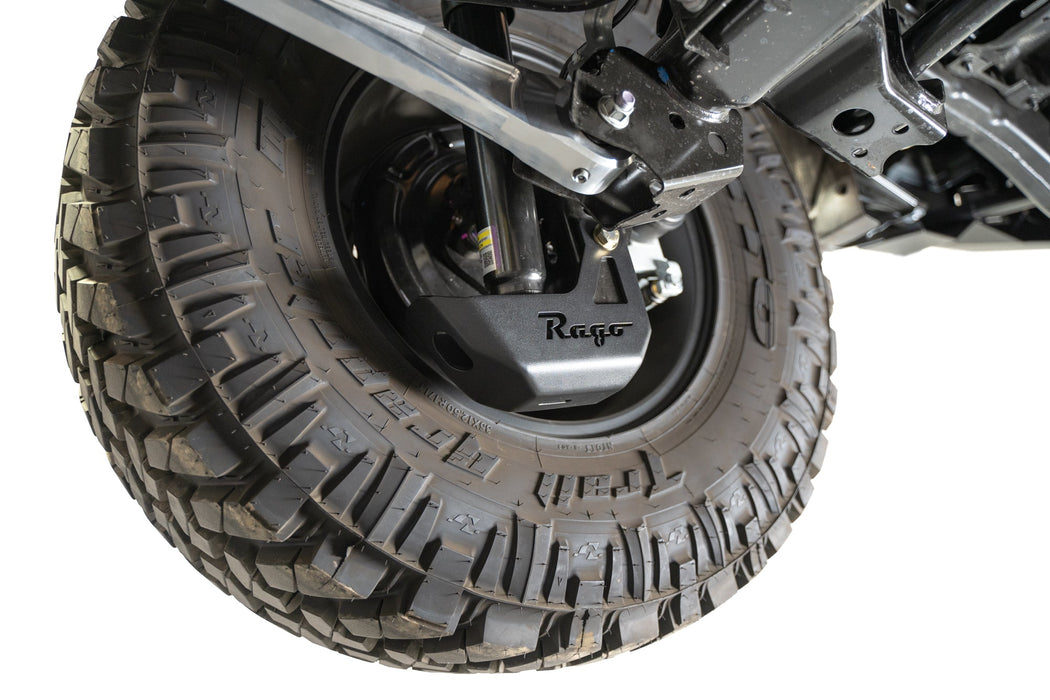 Rago Fabrication 2024-2026 Toyota Tacoma Rear Shock Guards – installed on vehicle, image 6 of 11