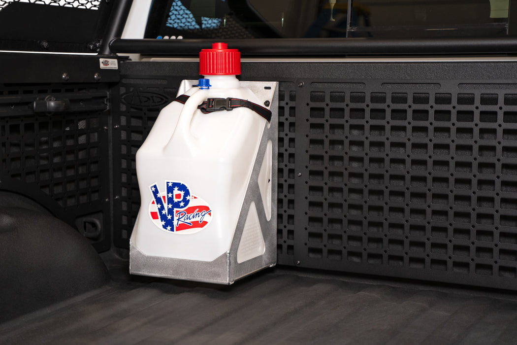 Rago Fabrication 5 Gallon Gas Jug Holder – installed on vehicle, image 6 of 11