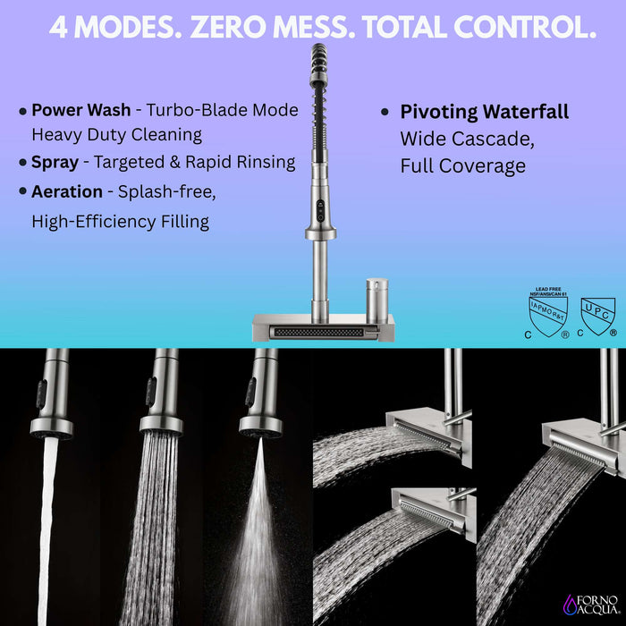 Forno Acqua -inch kitchen faucet in brushed nickel 4 modes eng 260424 dd263c1e dd90 40e0 bbd1 cf0a2945a655