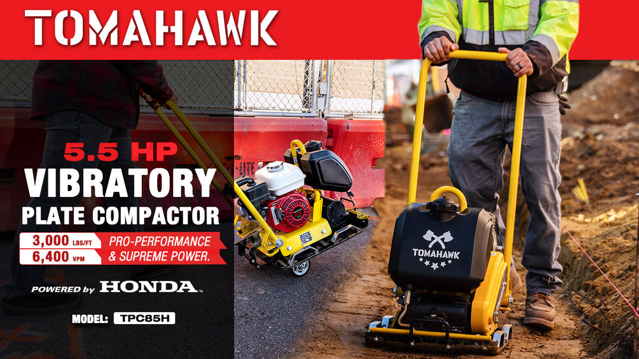 Tomahawk Power 5.5 HP Honda Vibratory Plate Compactor 23x17" for Soil Asphalt Paver Compaction - Detail View 2