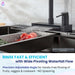 Forno Acqua -inch kitchen faucet in black pivoting waterfall spout detail