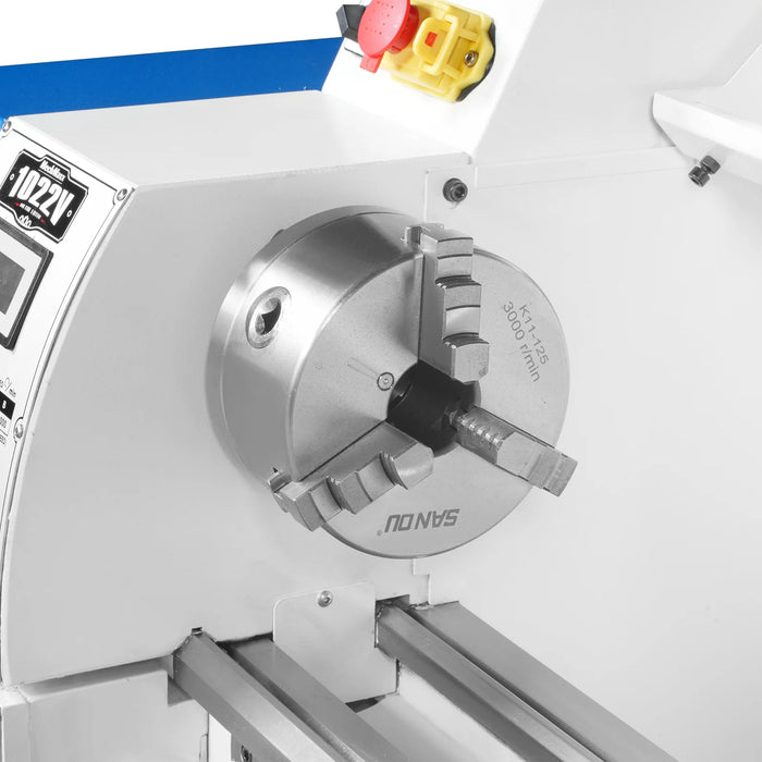 10'' x 22'' Industrial Metal Lathe Machine High Precision Benchtop 1.5HP Brushless Motor 0-2000 RPM Variable Speed Metal Working Machine Small Lathe without Stand 1022V