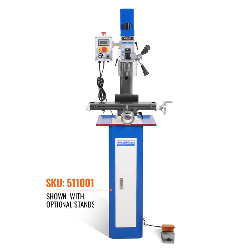 6"x20'' Benchtop Mill Drill Machine, Variable Speed, R8 Spindle, 1 HP, — angle view