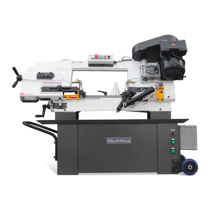 9 Inch Horizontal Metal Cutting Band Saw BS-912B, 4-Speed Adjustable, 1 PH 115V/230V Dual Voltage Pre-Wired 115V, Hydraulic Feed, Coolant System, 0-45° Miter Cutting, Portable Metal Band Saw for Steel, Stainless Steel, Aluminum, Metal Fabrication